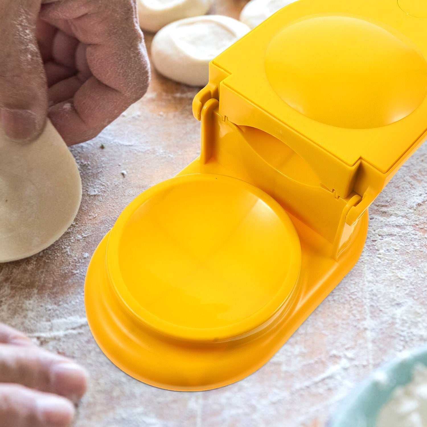 7177 DUMPLING SKIN PRESS MOULD FOR GUJIYA , GHUGHRA , MOMOS MAKING, 2 IN 1 DUMPLING MAKER MOULD MACHINE, KITCHEN DUMPLING MAKING TOOL DeoDap 7177 DUMPLING SKIN PRESS MOULD FOR GUJIYA , GHUGHRA , MOMOS MAKING, 2 IN 1 DUMPLING MAKER MOULD MACHINE, KITCHEN DUMPLING MAKING TOOL DeoDap